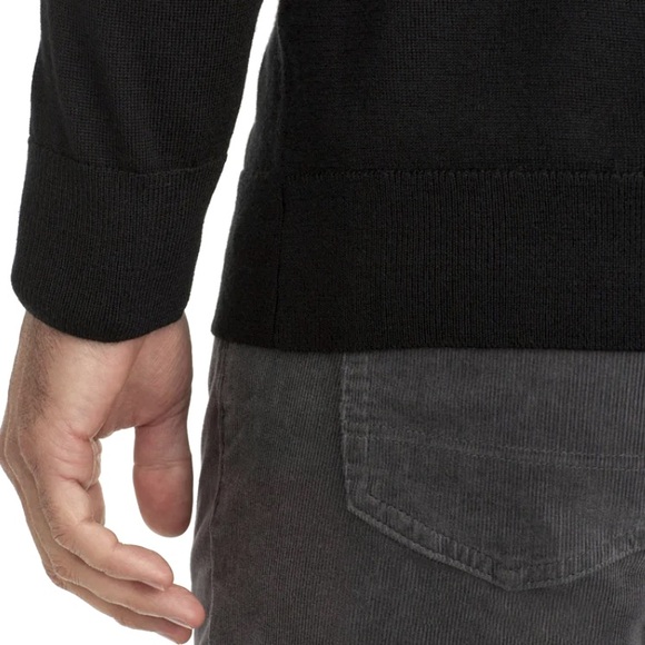 UNTUCKit Merino Wool Quarter Zip Sweater black size Small - Picture 5 of 8